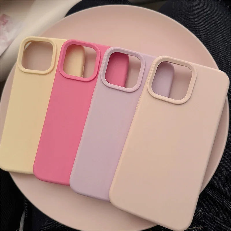 Dopamine-Inspired Silicone Solid Color Simple Fashion Phone Case for iPhone 17 Pro 16 Plus 16 Pro Max 15 14 13 12 11 Back Cover