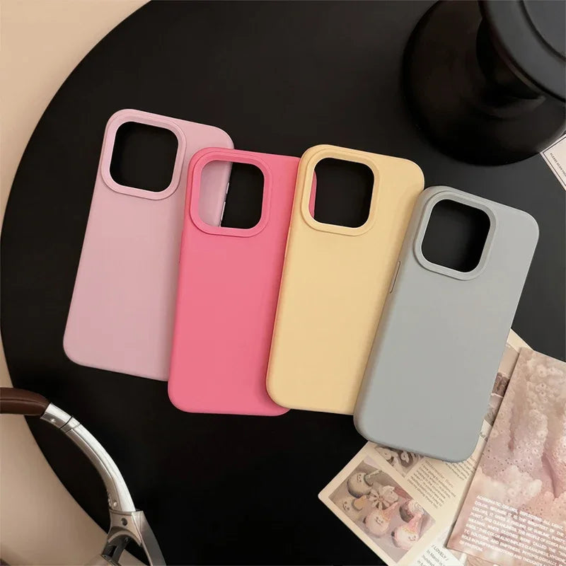 Dopamine-Inspired Silicone Solid Color Simple Fashion Phone Case for iPhone 17 Pro 16 Plus 16 Pro Max 15 14 13 12 11 Back Cover