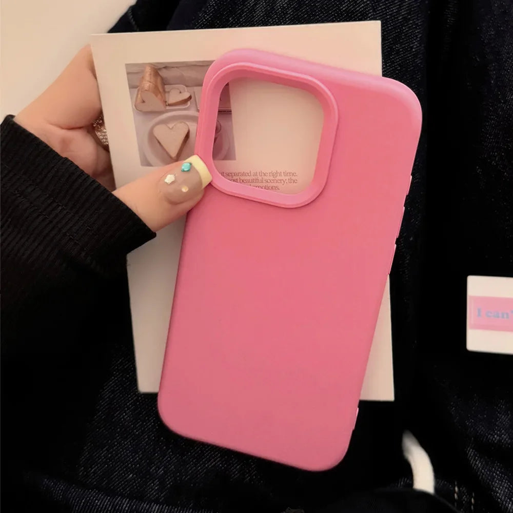 Dopamine-Inspired Silicone Solid Color Simple Fashion Phone Case for iPhone 17 Pro 16 Plus 16 Pro Max 15 14 13 12 11 Back Cover